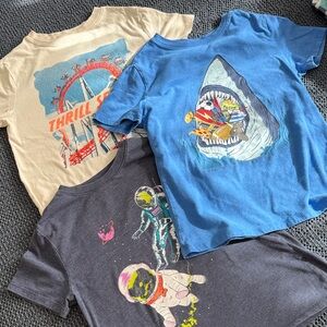 Cat & Jack Trio Short Sleeve Tees - Blue, Beige, Charcoal